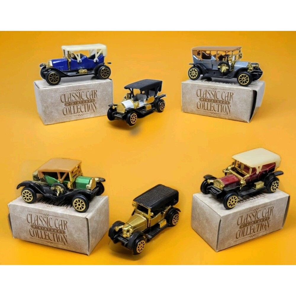 1989 Readers Digest Collector's Set of 6 Classic Car Miniatures orig boxes